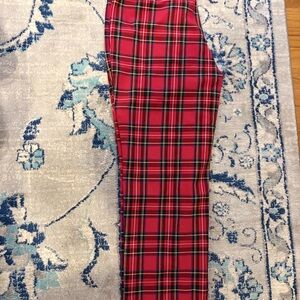J. Crew Factory Red Plaid Ankle Pants